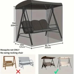 Insektmiddel & Dyreafvisende Middel^OBOSOE drejestol myggenet – UV-beskyttelse og justerbar 49-80 tommer, perfekt til terrasse og have