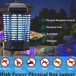 OBOSOE Electric Mosquito Killer – Kraftig insektdræber 4200V, myggefanger med ledning, vandtæt fluefanger til udendørs brug Insektmiddel & Dyreafvisende Middel