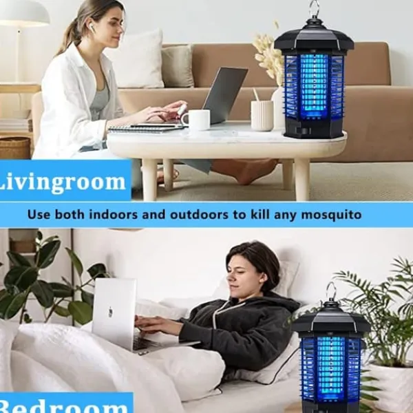 OBOSOE Electric Mosquito Killer – Kraftig insektdræber 4200V, myggefanger med ledning, vandtæt fluefanger til udendørs brug Insektmiddel & Dyreafvisende Middel