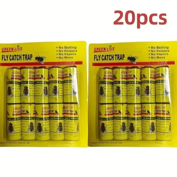 Fluesmækkere^OBOSOE Fluefælde fluefanger fluepapirrulle 20-pak