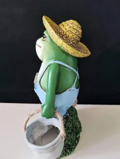 Havedekorationer^OBOSOE Frøstatue til Havedekoration - Antik Holding Blomsterpotter Til Gårdsdekoration - Dyr Samlerobjekt og Installerbar Håndværksharpiks