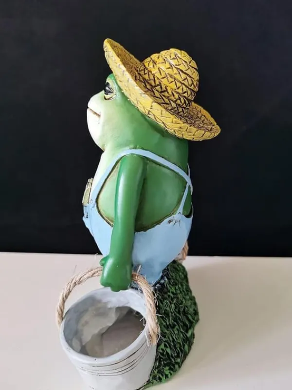 Havedekorationer^OBOSOE Frøstatue til Havedekoration - Antik Holding Blomsterpotter Til Gårdsdekoration - Dyr Samlerobjekt og Installerbar Håndværksharpiks