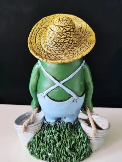 Havedekorationer^OBOSOE Frøstatue til Havedekoration - Antik Holding Blomsterpotter Til Gårdsdekoration - Dyr Samlerobjekt og Installerbar Håndværksharpiks