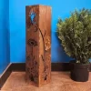 Havedekorationer^OBOSOE Håndsvejset Rustik Havesøjle - Fe & Svampe Ornament i Metal med Blomstermønster • Klatreplantestøtte • Camouflage Udendørs Kasser