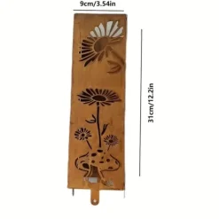 Havedekorationer^OBOSOE Håndsvejset Rustik Havesøjle - Fe & Svampe Ornament i Metal med Blomstermønster • Klatreplantestøtte • Camouflage Udendørs Kasser