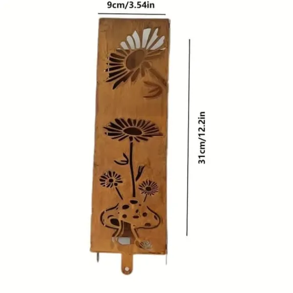 Havedekorationer^OBOSOE Håndsvejset Rustik Havesøjle - Fe & Svampe Ornament i Metal med Blomstermønster • Klatreplantestøtte • Camouflage Udendørs Kasser