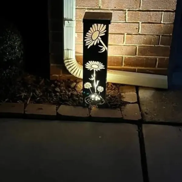 Havedekorationer^OBOSOE Håndsvejset Rustik Havesøjle - Fe & Svampe Ornament i Metal med Blomstermønster • Klatreplantestøtte • Camouflage Udendørs Kasser
