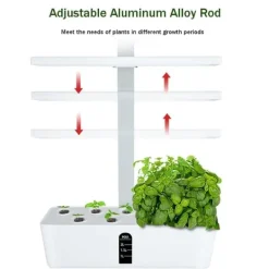 OBOSOE Hydroponisk Dyrkningssystem – Indendørs have med LED Grow Light & 16H Smart Timer Kit Til Plante- & Urtedyrkning