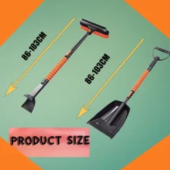 Snerydning^OBOSOE 5-i-1 Car Snow Brush – Bil-isskraber med pensel, lakeringsvenlig, ideel til SUV, lastbil og forrude