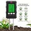 Jord & Sand^OBOSOE 6-i-1 digital jordtester – LCD-skærm med baggrundsbelysning, måler fugtighed, pH, temperatur, sollys, fugtighed, næringsstoffer