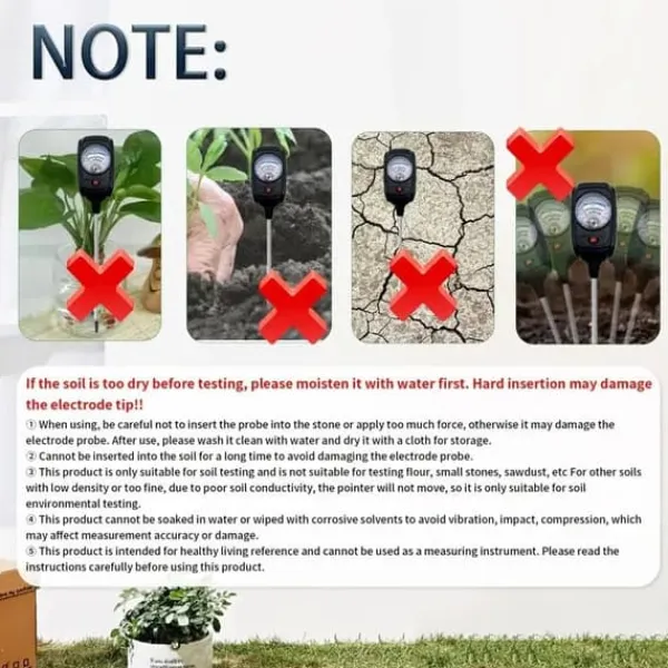 OBOSOE 3-i-1 jordtester – måler fugt, næringsstoffer og jordens pH | Have, Græsplæne, Indendørs Planter | Batterifri Jord & Sand