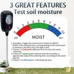 OBOSOE 3-i-1 jordtester – måler fugt, næringsstoffer og jordens pH | Have, Græsplæne, Indendørs Planter | Batterifri Jord & Sand