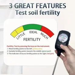 OBOSOE 3-i-1 jordtester – måler fugt, næringsstoffer og jordens pH | Have, Græsplæne, Indendørs Planter | Batterifri Jord & Sand