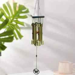 OBOSOE kobber sommerfugletræ og aluminium vindklokke 26 tommer – perfekt til terrasse og altan Vinddekoration