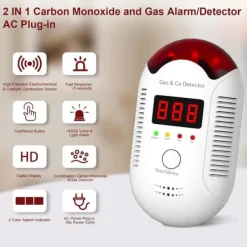 Røg- & Kulmonoxiddetektorer^OBOSOE kombineret gas- og CO-detektor – Plug-in kuliltedetektorer til hjem, campingvogn, propan, metan