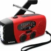 Sale OBOSOE Krankradio med solceller, LED lommelygte og 2000mAh Powerbank SOS SUNMATIC - Vejrradio til hjemmet og camping nødsituationer med AM/FM radio Beredskabsplaner