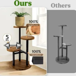 Hot OBOSOE 3-lags indendørs plantestativ - metal hjørnemonteret blomsterstativ Plantestativer