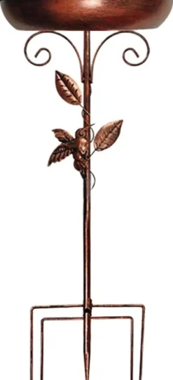 Til Fugle & Småvildt^OBOSOE Metal Fuglebad 76 cm – Stabil 5-delt base og aftagelig stang, vintage design til have, terrasse og græsplæne