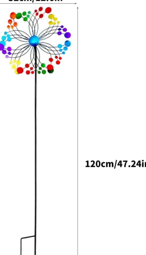 Vinddekoration^OBOSOE Metal Wind Chime – 3D Kinetisk Roterende Vindmølle til Have, Altan & Terrasse, Batterifri
