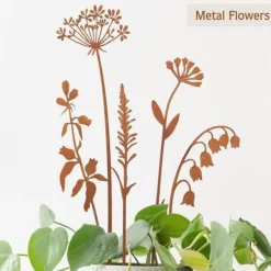 Havedekorationer^OBOSOE metalblomster til udendørs brug – dekorative havepinde og blomsterbeddekoration