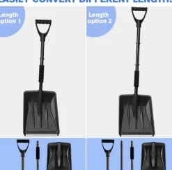 Online OBOSOE nødsneskovl med aluminiumshåndtag – letvægts, justerbar og bærbar til hjem, have og camping Snerydning