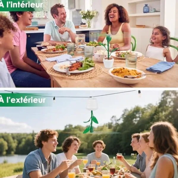 Clearance OBOSOE Outdoor Bordfluefælde – Flueafvisende med krog, perfekt til terrasser, haver og camping Insektmiddel & Dyreafvisende Middel