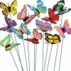 Hot OBOSOE 50-Pack 3D sommerfugl havedekoration – vandtæt PVC blomsterpind ornamenter til udendørs brug Havedekorationer