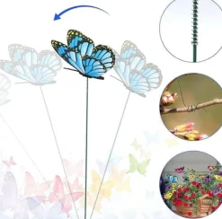 Hot OBOSOE 50-Pack 3D sommerfugl havedekoration – vandtæt PVC blomsterpind ornamenter til udendørs brug Havedekorationer