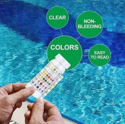 Pool- & Spatilbehør^OBOSOE 100-Pack 6-i-1 pool- og spa-teststrimler, vandtester - pH, klor, alkalinitet, cyanursyre, hårdhed