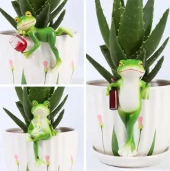 Discount OBOSOE 3-pak frøfigurer Pot Dekoration – Havedekoration / Altandekoration / Udendørs dekoration Havedekorationer