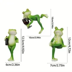 Discount OBOSOE 3-pak frøfigurer Pot Dekoration – Havedekoration / Altandekoration / Udendørs dekoration Havedekorationer