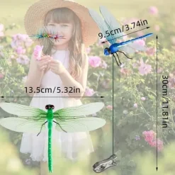 New OBOSOE 52-pak havedekoration – 3D PVC sommerfugle på pinde og guldsmede med clips, til udendørs blomster- og altandekoration Havedekorationer