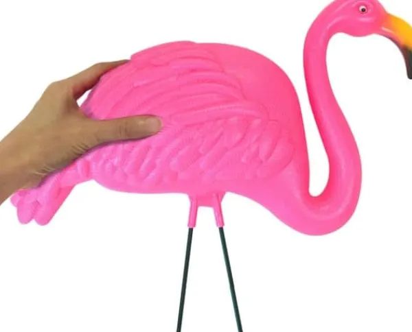 Havedekorationer^OBOSOE 2-pak lyserøde flamingo havepynt – 60 cm plastikstatuer til udendørs dekoration