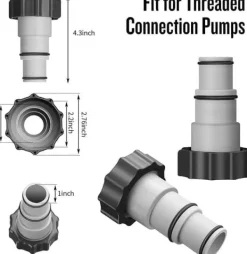 Pool- & Spatilbehør^OBOSOE 2-pak poolslangeadapter til Intex-pumper – poolslangeadapter passer til 32/38 mm indvendigt gevind