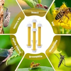 Skadedyrsfælder^OBOSOE 4-pak Sticky Fly Trap fluefælder til indendørs og udendørs – Selvklæbende fælder mod fluer og myg
