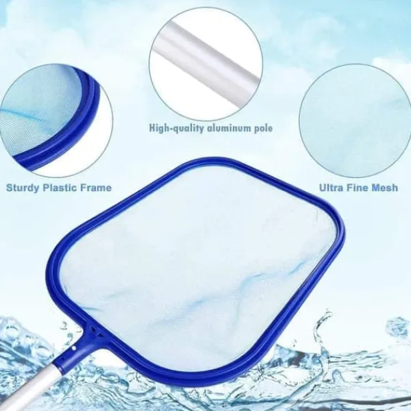 Hot OBOSOE Poolnet/Poolskimmernet/Teleskopisk Stålstangnet - 160 cm Udtrækkelig Bladskimmer til Pool & Spa | Til under- og bebygget pool, dam og sauna Pool- & Spatilbehør