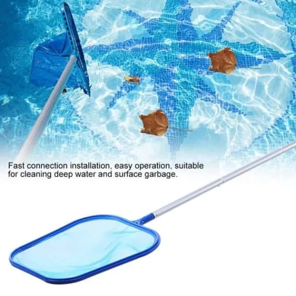 Hot OBOSOE Poolnet/Poolskimmernet/Teleskopisk Stålstangnet - 160 cm Udtrækkelig Bladskimmer til Pool & Spa | Til under- og bebygget pool, dam og sauna Pool- & Spatilbehør
