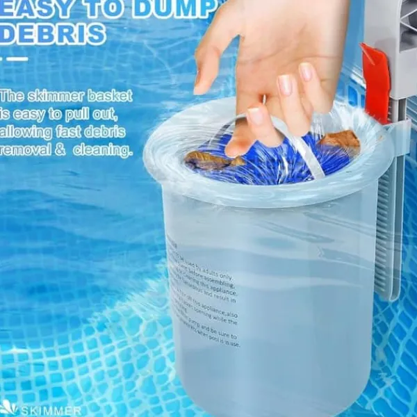 Best OBOSOE Poolskimmer til overjordisk pool – Vægmonteret overfladesi med aftagelig kurv, pooltilbehør Pool- & Spatilbehør