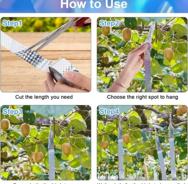 Best OBOSOE Scarecrow Reflekterende Tape - 50m, Naturlig Fugleafvisende og Dekorativ Insektmiddel & Dyreafvisende Middel