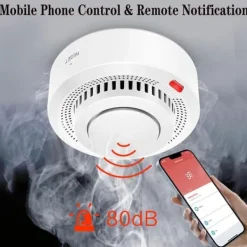 Røg- & Kulmonoxiddetektorer^OBOSOE Smart WiFi røgdetektor – trådløs røgalarm med app-meddelelse (batteri medfølger ikke)