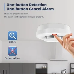 Røg- & Kulmonoxiddetektorer^OBOSOE Smart WiFi røgdetektor – trådløs røgalarm med app-meddelelse (batteri medfølger ikke)