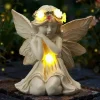 Discount OBOSOE Solar Angel Statue Have Dekoration med LED Lys Udendørs Figur til Altan & Have Havedekorationer