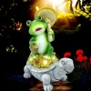 Havedekorationer^OBOSOE Solar Lampe Have Ornament Skildpadde & Frø – Udendørs Statue til Patio & Balkon
