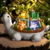 Best OBOSOE Solar Lampe Turtle Udendørs Statue – Havedekoration og ornament til terrasse Havedekorationer