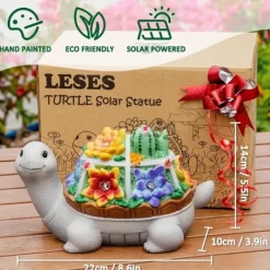 Best OBOSOE Solar Lampe Turtle Udendørs Statue – Havedekoration og ornament til terrasse Havedekorationer