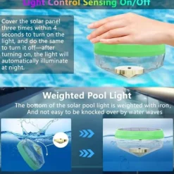 Outlet OBOSOE Solar Lights til Pool - 2-Pack RGB LED lys med automatisk farveskift, perfekt til fest og dekoration Pool- & Spatilbehør