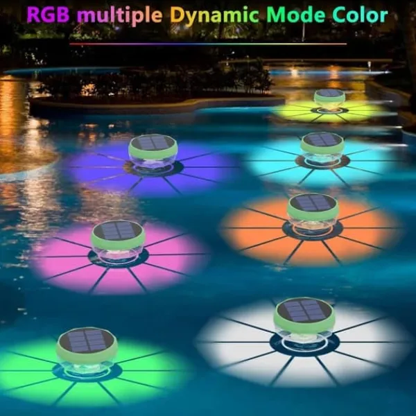 Outlet OBOSOE Solar Lights til Pool - 2-Pack RGB LED lys med automatisk farveskift, perfekt til fest og dekoration Pool- & Spatilbehør