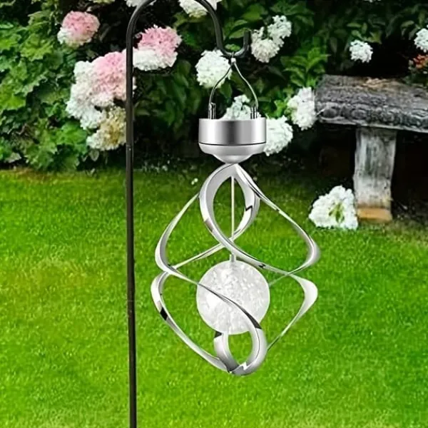 Vinddekoration^OBOSOE Solar Powered Wind Chime & Lantern - Auto Color Changing, Vejrbestandig LED Udendørs Dekoration Til Have, Halloween