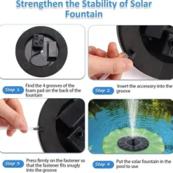 Springvand & Damme^OBOSOE Solar Springvand Vandfontæne 13 cm – Flydende Pumpe til Fuglebad, Dam & Pool