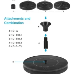 Springvand & Damme^OBOSOE Solar Springvand Vandfontæne 13 cm – Flydende Pumpe til Fuglebad, Dam & Pool